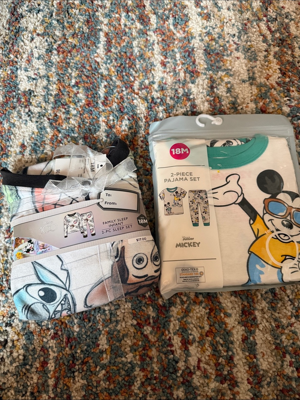 Disney Mickey Mouse 2-Piece Pajama Set for Kids - White, Teal & Yellow